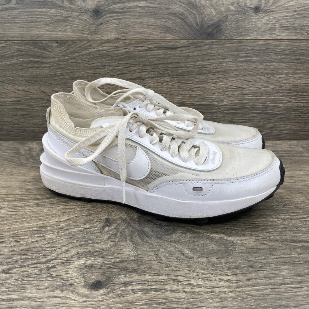 Nike Waffle One Sneakers Womens 7 White Summit White Mesh Low Top DC2533-103